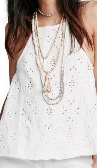 Free People Tops - NWOT  Free People Dream Eyelet Halter L